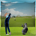Sports Netting,Golf Practice Net Hitting Net with 33Feet Nylon Rope Also for Baseball, Hockey, Soccer, LAX and More - 10x10ft/10x15ft/10x20ft/10x25ft/10x30ft/10x40ft/10x55ft