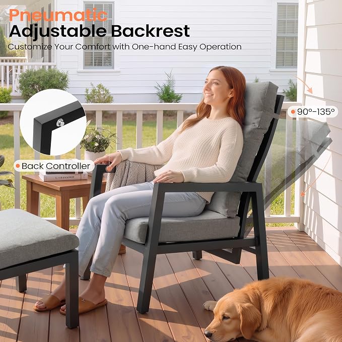 Pellebant 2-Piece Aluminum Outdoor Recliner Chair - Image 4