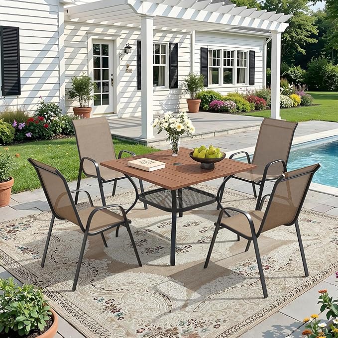 DIFY Patio Chairs Set of 2, Stackable Outdoor Dining Chairs Set - Image 2