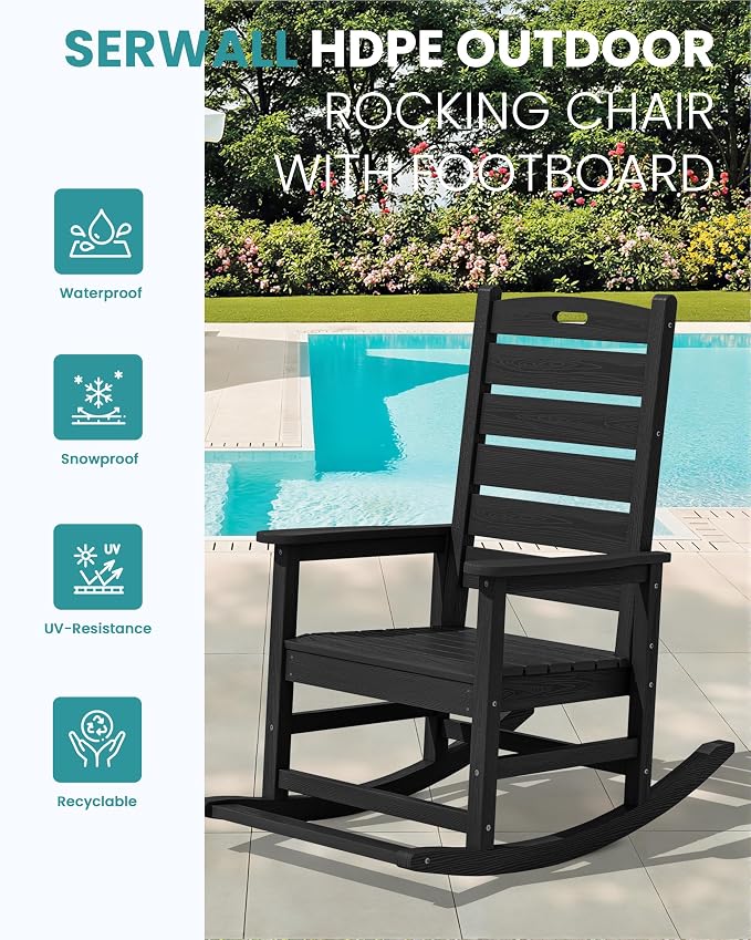 SERWALL HDPE Outdoor Rocking Chair - Image 5
