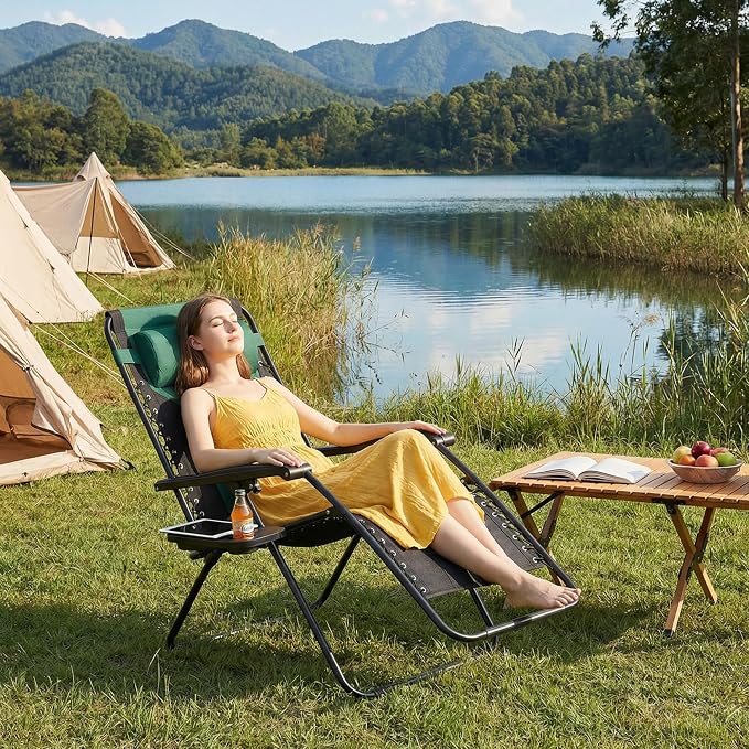 Oversized Zero Gravity Lounge Chair, Foldable Lawn Recliner Outdoor Chair | - Image 7