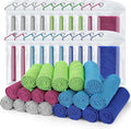 Biange Cooling Towel (Pack of 20, 40"x12") with Pouches for Sports, Workout, Fitness, Gym, Yoga, Golf, Pilates, Travel, Camping & More