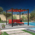 PURPLE LEAF Pergola 10' x 10' Adjustable Shade Canopy Matel Frame, Terra | by PURPLELEAF
