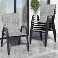 Patio Chairs Set of 6, Stackable Outdoor Dining Chairs by Vimstora