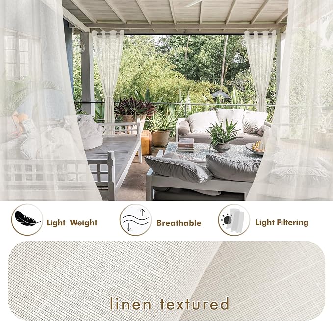 Semi Voile Sheer Outdoor Curtains - Image 3