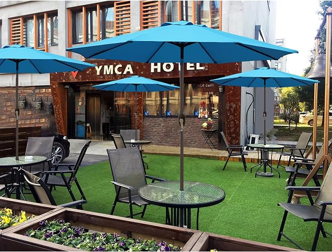 9' Outdoor Patio Umbrella, Outdoor Table Umbrella, Yard Umbrella, Market - Image 6