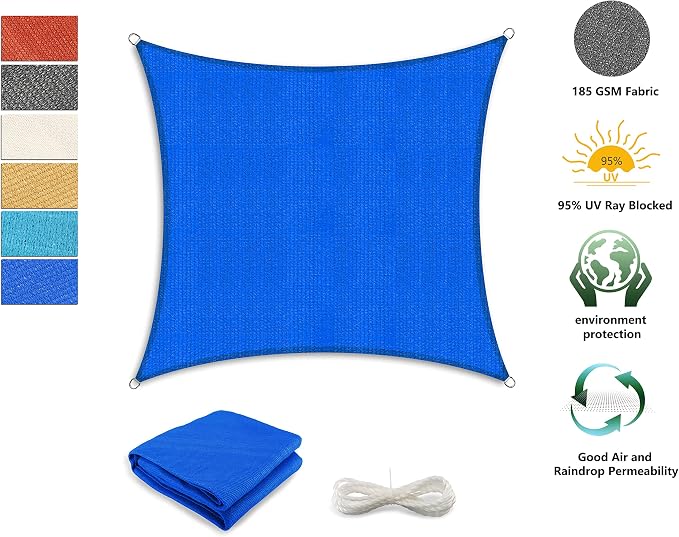 Tronssien Rectangle 12'x16' Sun Shade Sail, 95% UV Blockage Canopy Awning - Image 3