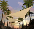 Amgo Custom Size 27' x 27' x 27' Beige Triangle Sun Shade Sail UPF50+ AGTAPT12 by Amgo