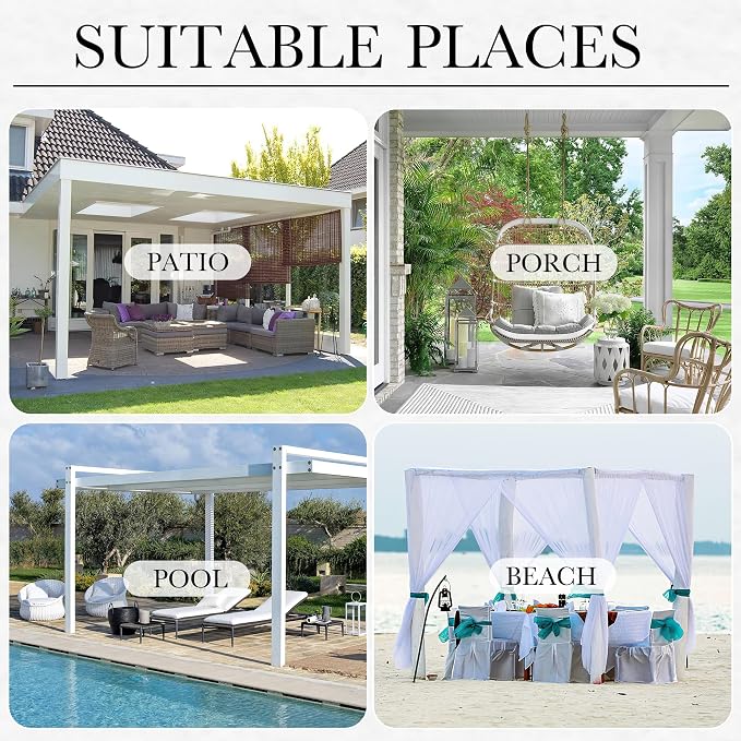 2 Panels Outdoor Curtains for Patio Waterproof, Thick Privacy Room Dividers for - Image 7