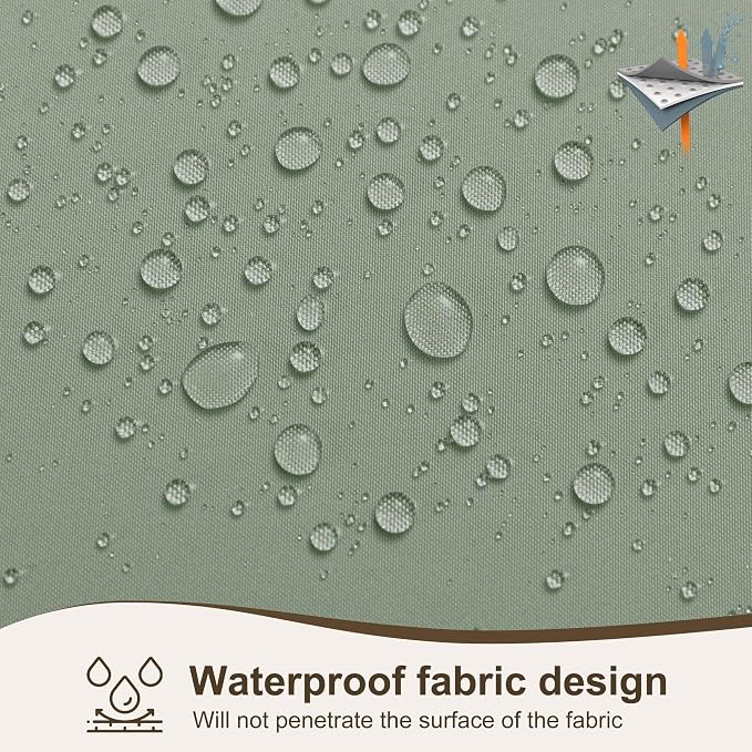Outdoor Curtains for Patio Waterproof Rod Pocket 6 Pcs 54x84 Sage Green | - Image 6
