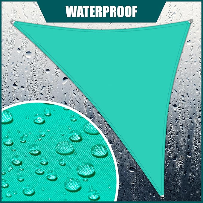 Royal Shade 14' x 21' x 25.2' Turquoise Triangle Waterproof Sun Shade Sail - Image 2