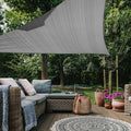 16' x 16' x 16' Triangle Sun Shade Sail, 185 GSM HDPE, Dark Grey | 95% UV block by LagemiexShadeProduct