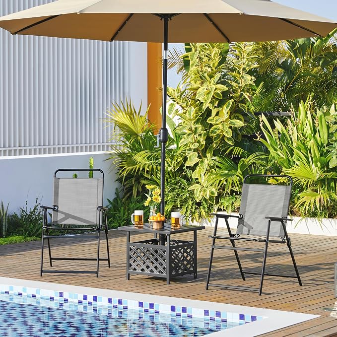 Yaheetech Outdoor Patio Chairs Set of 4, Folding Camping Chairs, no assembly - Image 2
