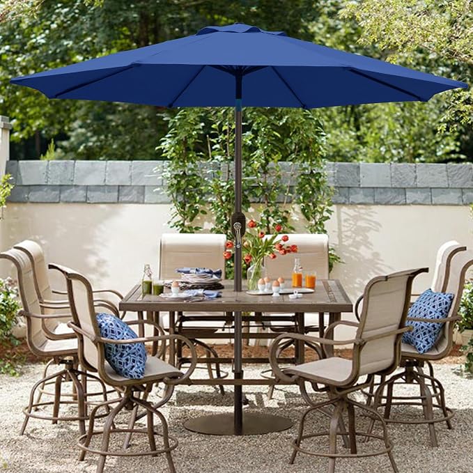 9' Outdoor Patio Umbrella, Outdoor Table Umbrella, Yard Umbrella, Market - Image 6
