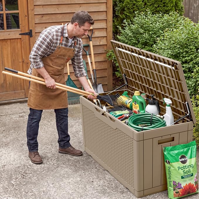 Flamaker Outdoor Storage Box 100 Gallon Waterproof Resin Deck Box | Large - Image 7