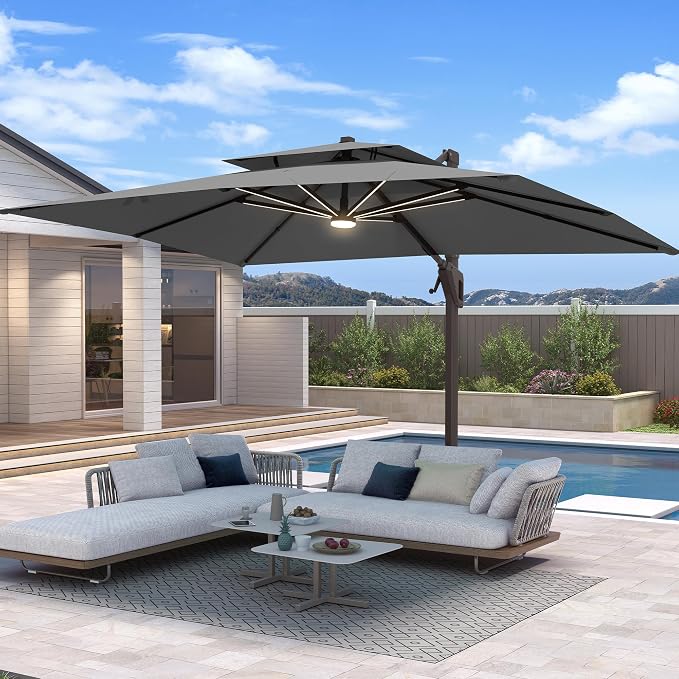10 X 13 FT Cantilever Patio Umbrella by Unknown