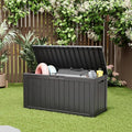 Deck Box, 82 Gallon Resin Indoor and Outdoor Storage Box Waterproof by KAMABOKO