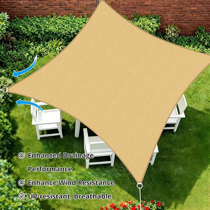 6.5' x 10' Rectangle Sun Shade Sail - Image 7