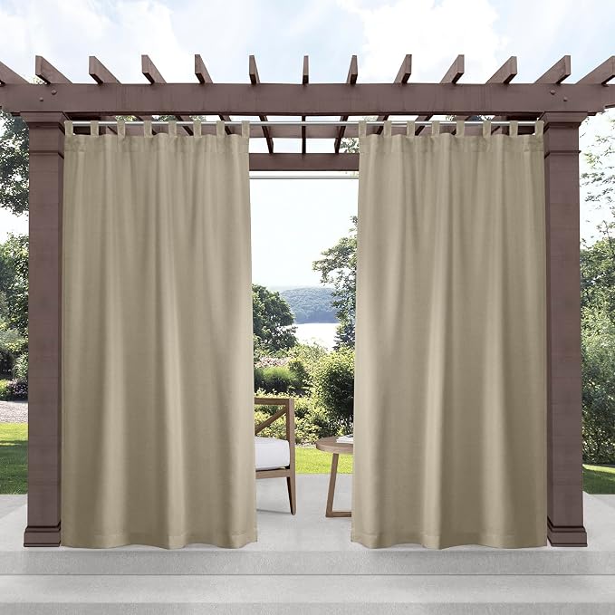 Exclusive Home Cabana Solid Indoor/Outdoor Light Filtering Hook-and-Loop Tab by TownCountryLiving