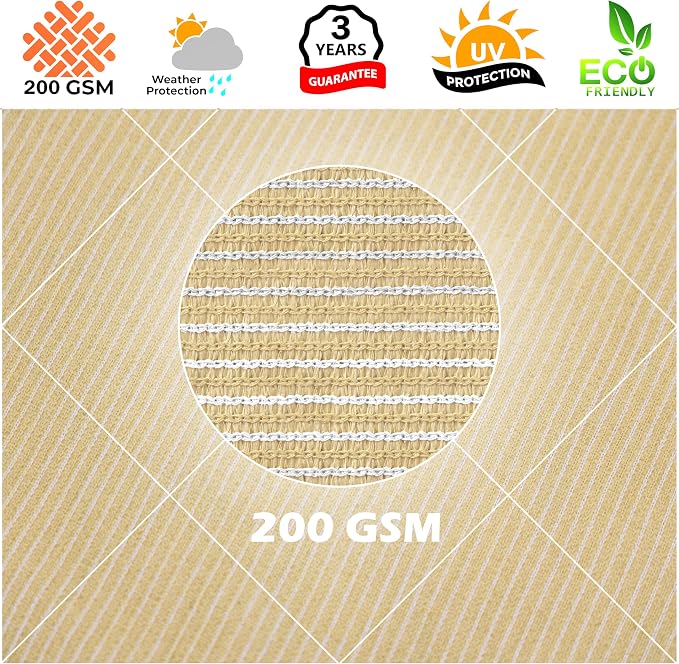 Royal Shade Beige 20' x 20' x 28.3' Right Triangle Sun Shade Sail RS-SLT - Image 8