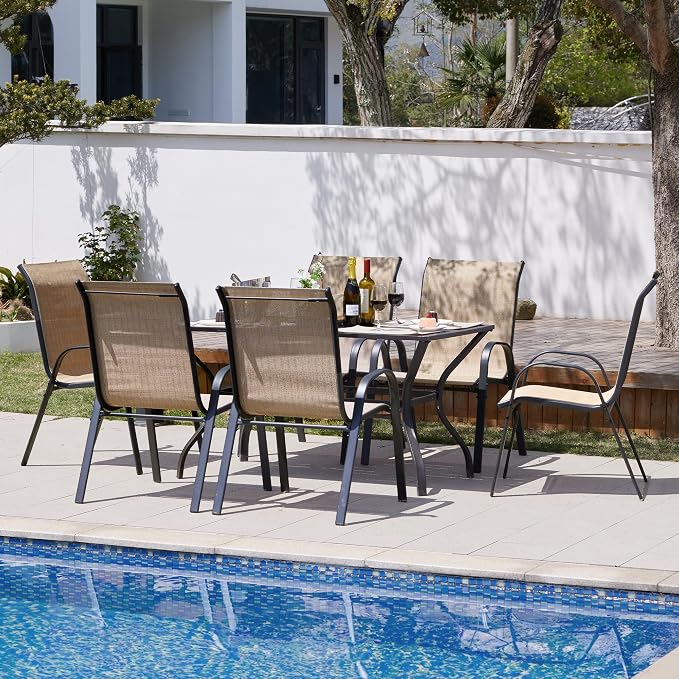 Amopatio Patio Chairs Set of 4, Outdoor Stackable Dining Chairs - Image 9