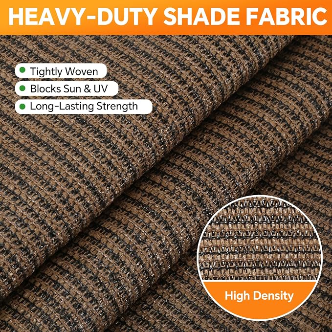 90% Sun Shade Cloth with Grommets, Breathable HDPE Mesh Tarp - Image 5