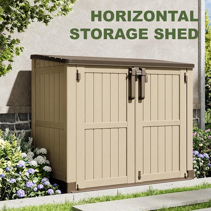 Plastic Outdoor Storage Shed, 36 Cu Ft Waterproof Outdoor Storage Cabinet - Image 5