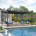 PURPLE LEAF Outdoor Pergola 12' X 16' Retractable Canopy Aluminum, Custom Shade by PURPLELEAF