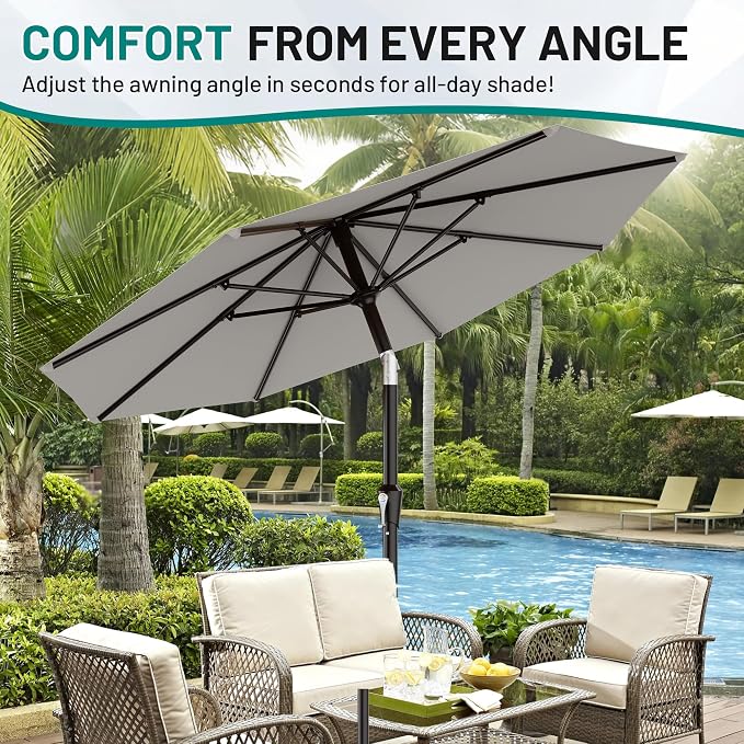 9 FT Patio Umbrella for Outdoor, Outdoor Table Umbrella - Image 7