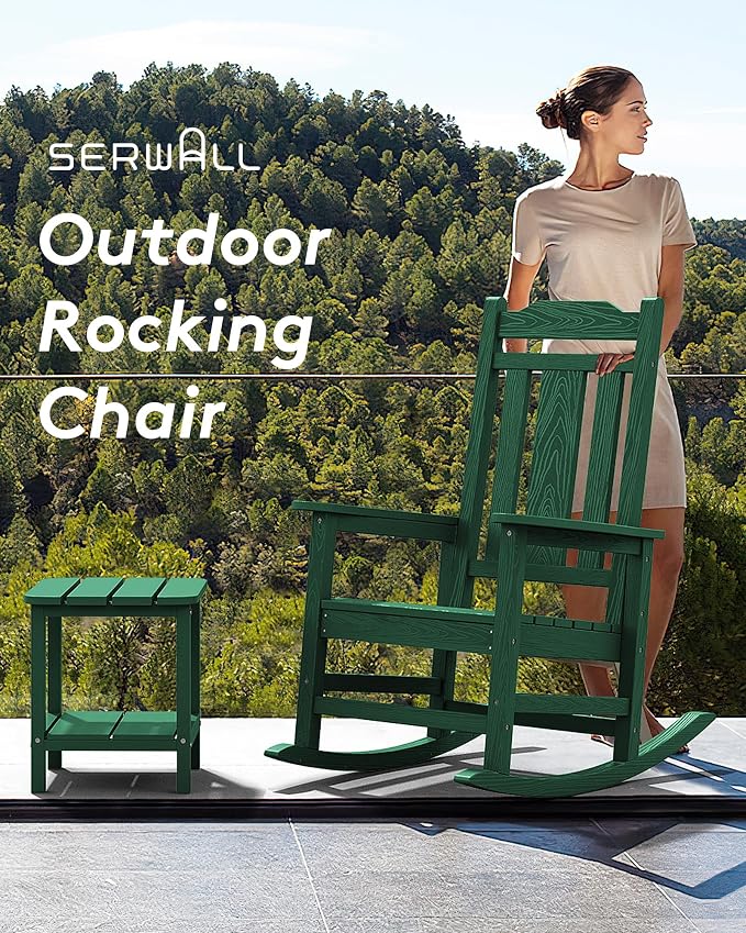 SERWALL HDPE Oversized Outdoor Rocking Chairs Set of 6, Patio Rocker, All - Image 5