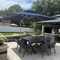 PURPLE LEAF Patio Umbrella 9' X 12' Double Top Solar LED Light, Support to by PURPLELEAF