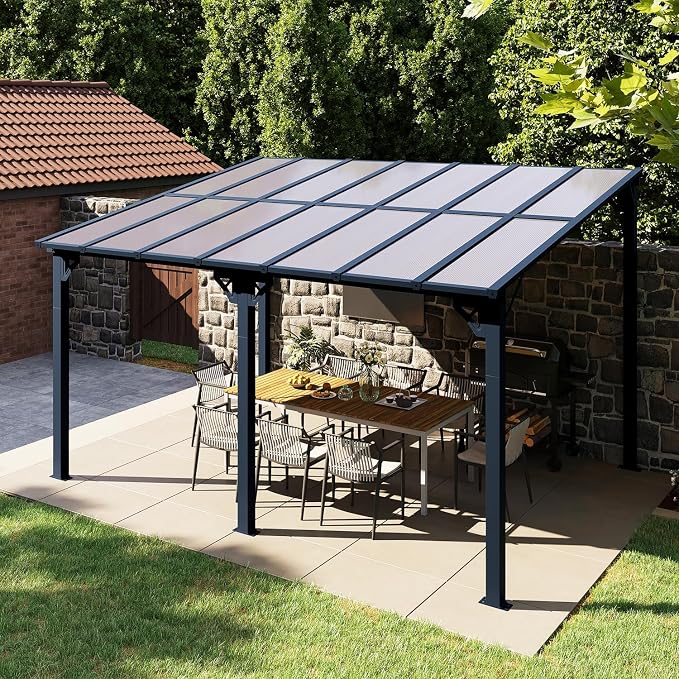 Aoxun 14’x10’ Gazebo with Aluminum Frame & Polycarbonate Panel, Outdoor Patio by Aoxun