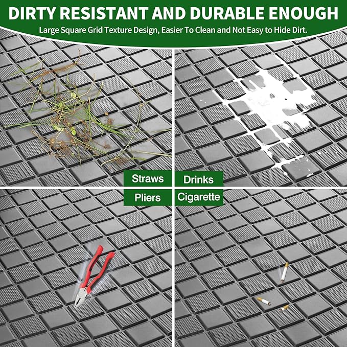 Golf Cart Floor Liner Mat 8mm Thick Rubber Full Coverage Fit for EZGO TXT (1994-2025), Express S4 (2012-2020), Cushman Workhorse, EX1 (2020), Valor, Navitas, Some Star Carts Mats Replacement