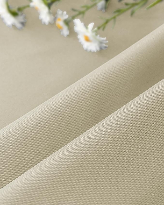 Windproof Outdoor Curtains for Patio Waterproof 4 Pcs 110x84 In Cream | Grommet - Image 8