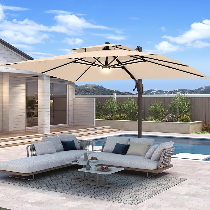10 X 13 FT Cantilever Patio Umbrella by Unknown