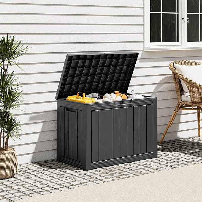 Outdoor Deck Storage Box, Resin Deck Boxes Indoor and outdoor, Waterproof - Image 5