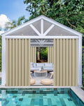 Windproof Outdoor Curtains for Patio Waterproof 4 Pcs 110x84 In Cream | Grommet by HolidayIdeas
