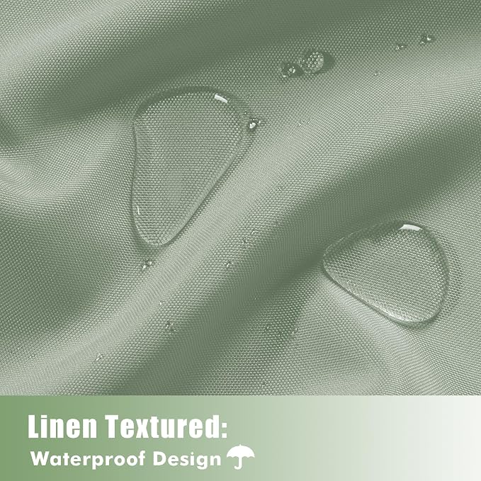 Outdoor Curtains for Patio Waterproof 6 Pcs 54x95 Inch Sage Green | Outsides - Image 2