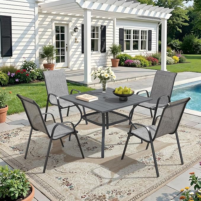 DIFY Patio Chairs Set of 2, Stackable Outdoor Dining Chairs Set - Image 2