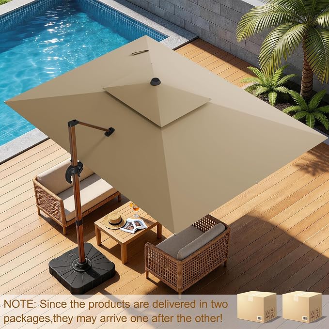 10x13FT Cantilever Outdoor Patio Umbrellas - Image 2