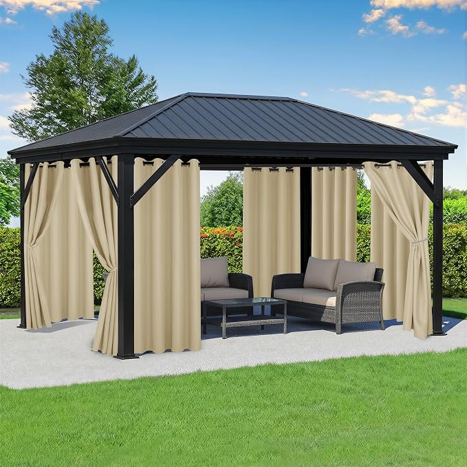 Outdoor Curtains for Patio Waterproof, 8 Drape Panels, Sun Shades | Privacy & by RichSets
