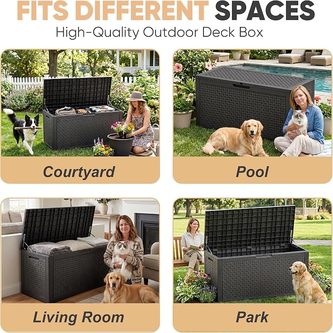 110 Gal Waterproof Outdoor Storage Box UV Resistant Deck Box | Extra-large - Image 5