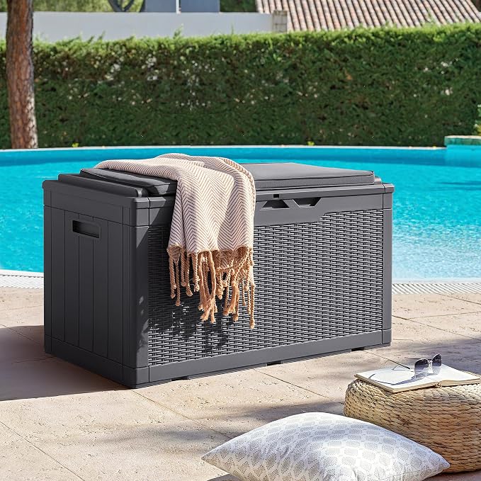 Flamaker Deck Box 98 Gallon Waterproof Resin Storage Box - Image 7