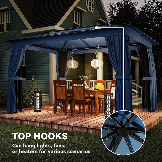 Outsunny 10' x 12' Outdoor Patio Gazebo - Image 8