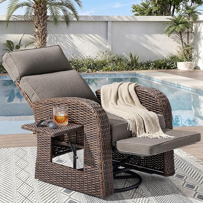 Luxury Patio Swivel Recliner Chair by JelwalyPatioFurnitureSet
