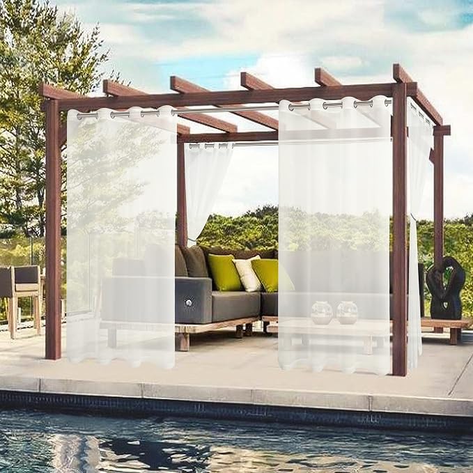 BONZER Waterproof Indoor/Outdoor Sheer Curtains - Image 2