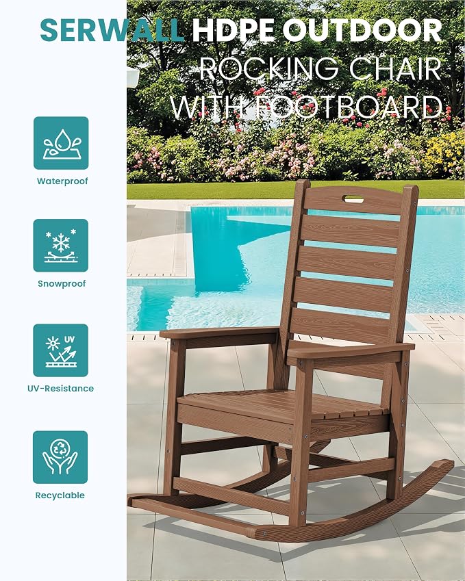 SERWALL HDPE Outdoor Rocking Chair - Image 4