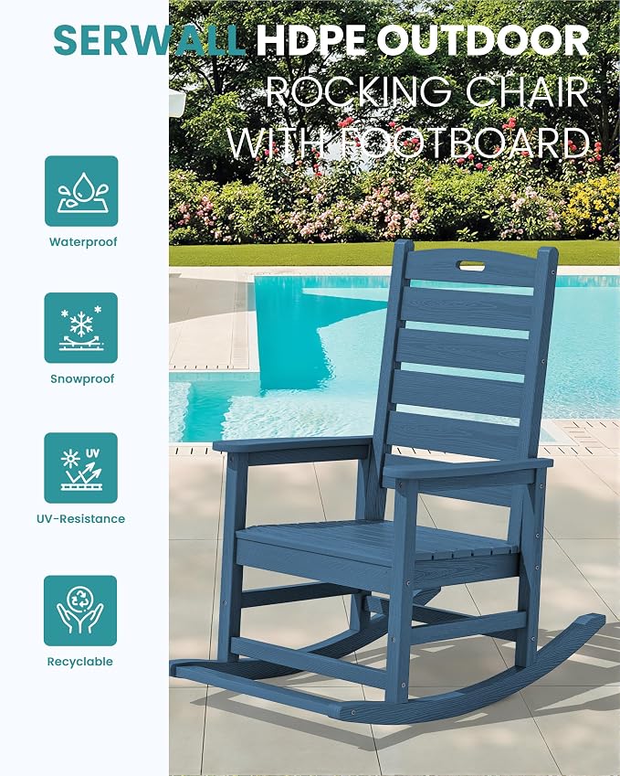 SERWALL HDPE Outdoor Rocking Chair - Image 4