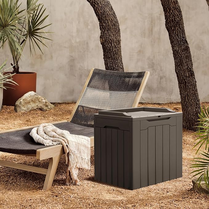 Greesum 31 Gallon Resin Deck Box All Weather Outdoor Storage Boxes - Image 3