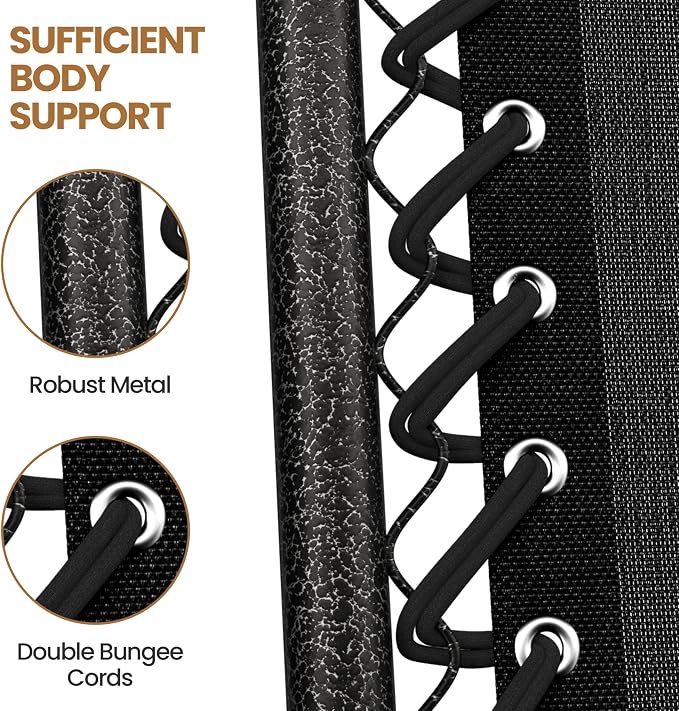 Yaheetech 26" Zero Gravity Recliners Adjustable Set of 2, Dark Black | Outdoor - Image 8